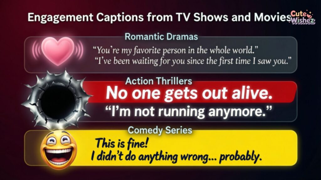Engagement Captions from TV Shows and Movies