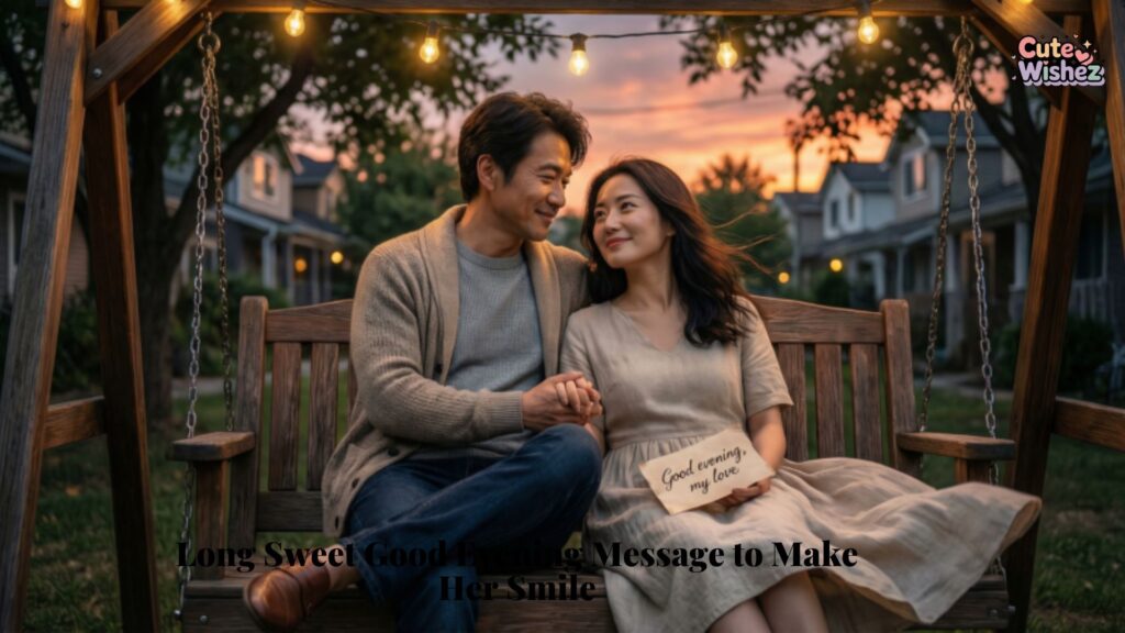Long Sweet Good Evening Message to Make Her Smile