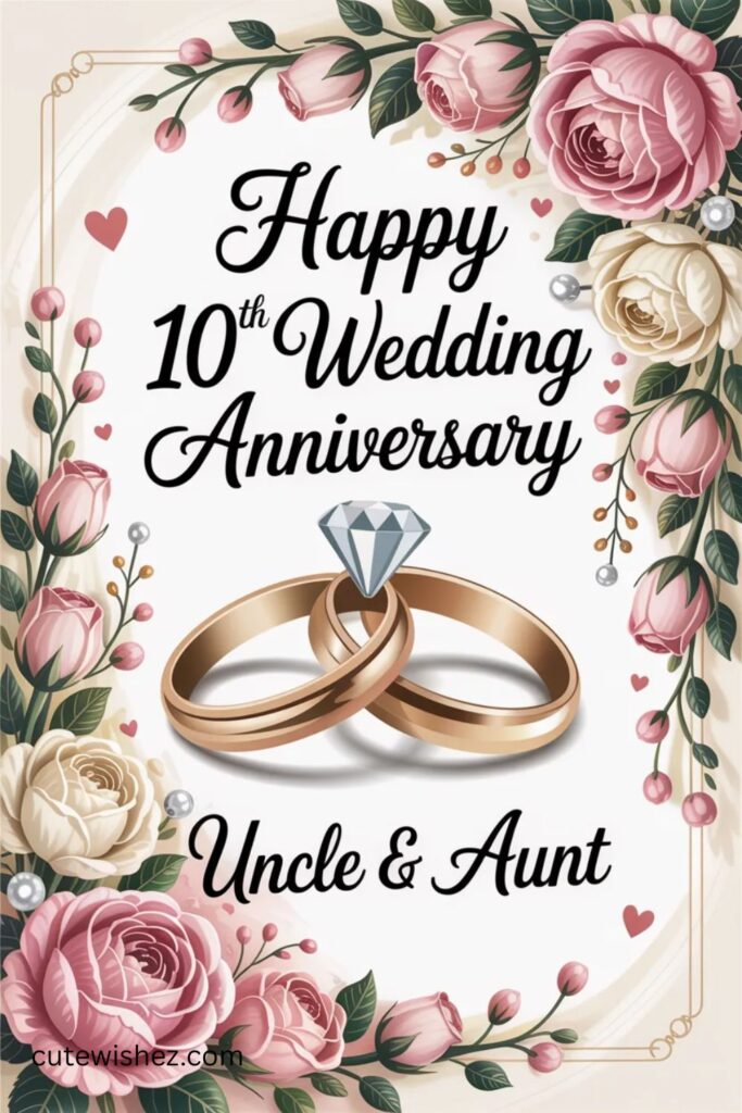 10th Wedding Anniversary Wishes for Uncle and Aunt
