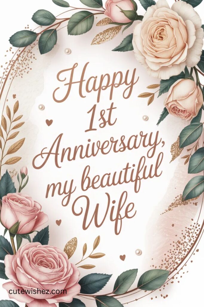 1st Wedding Anniversary Wishes for Wife