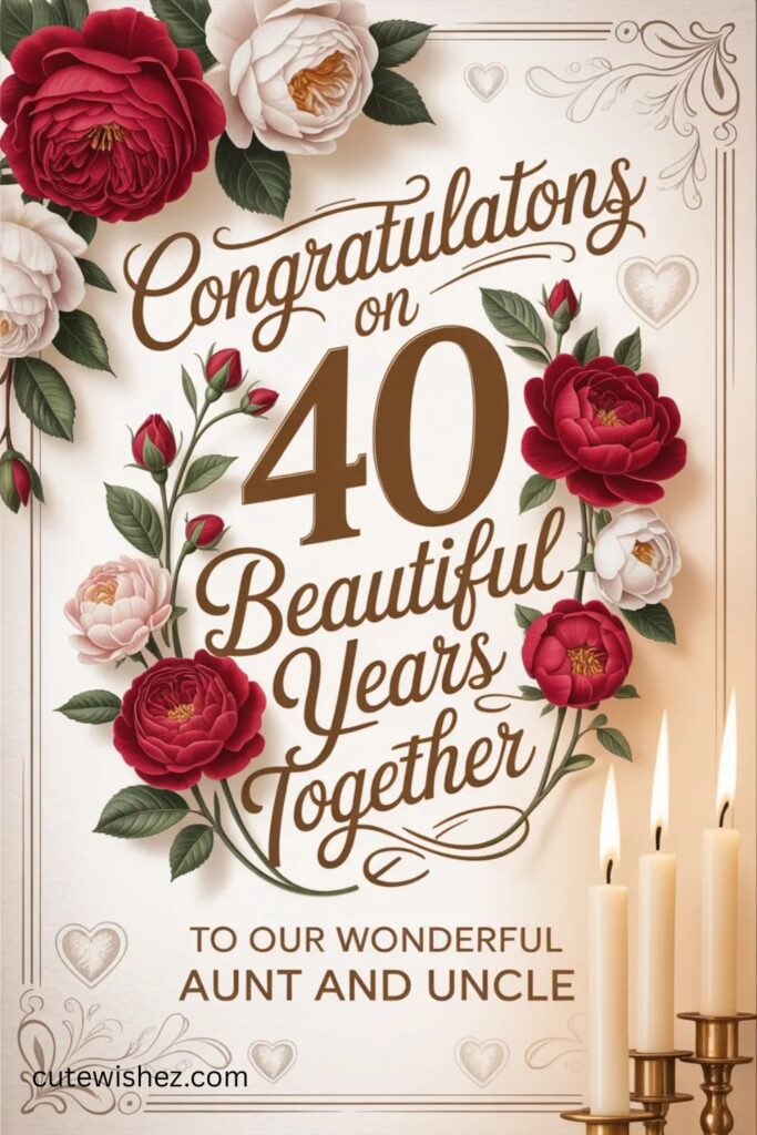 40th Wedding Anniversary Messages for Aunt and Uncle