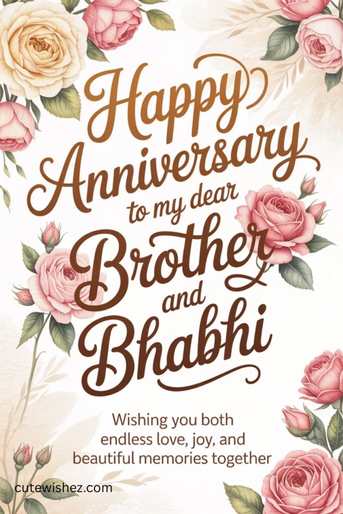 Heart Touching Anniversary Wishes for Brother and Bhabhi