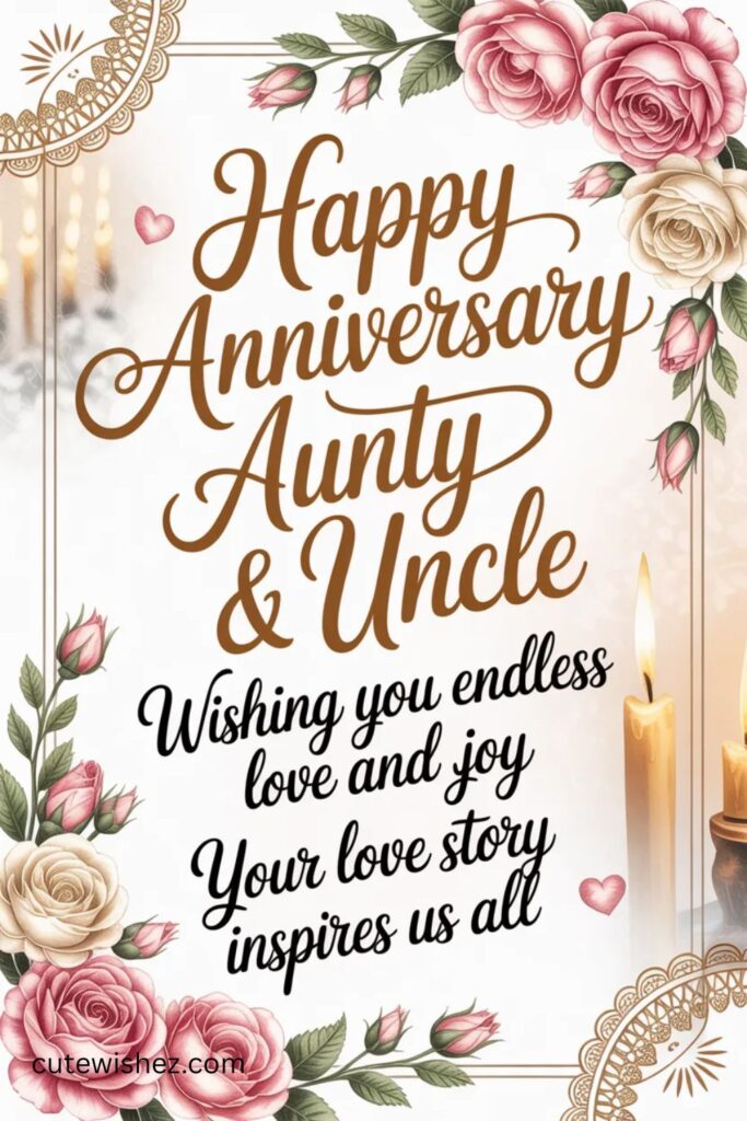 Romantic Anniversary Messages for Aunty and Uncle