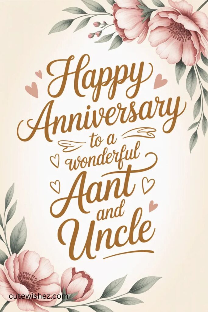 Unique Anniversary Messages for Aunty and Uncle