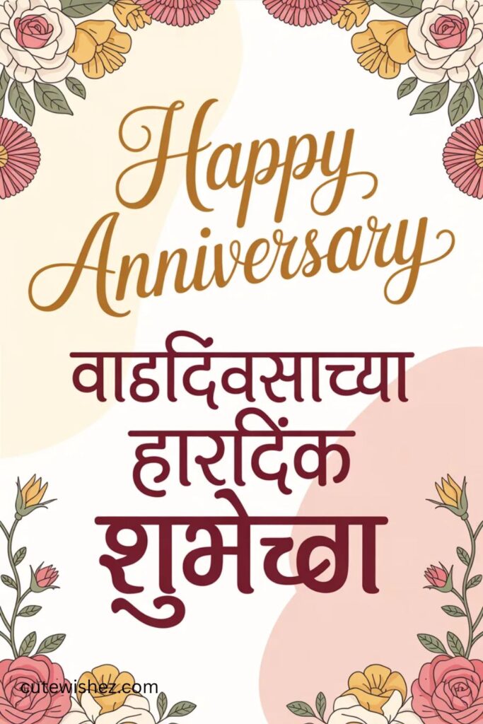 इंग्रजी-मराठी मिश्र Anniversary Wishes
