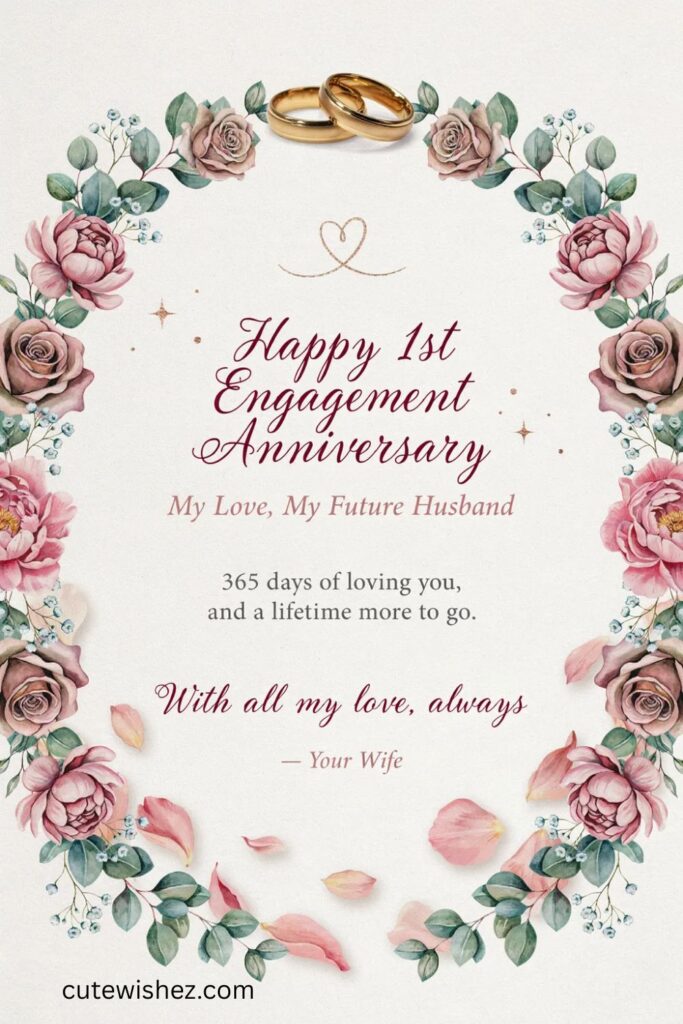 1st Engagement Anniversary Wishes To Husband