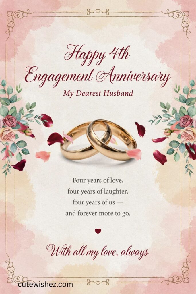 4th Engagement Anniversary Wishes To Husband