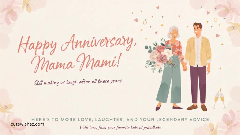 Funny and Lighthearted Anniversary Wishes for Mama Mami