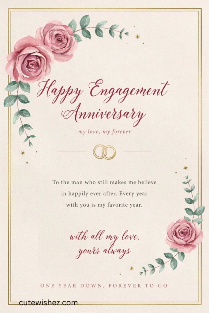 Short Engagement Anniversary Wishes To Husband