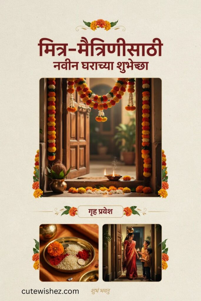 मित्र-मैत्रिणीसाठी नवीन घराच्या शुभेच्छा